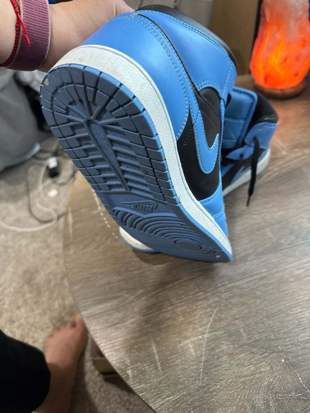 Air Jordan 1 Mid University Blue Black DQ8426-401 Size 11.5 - Picture 11 of 16